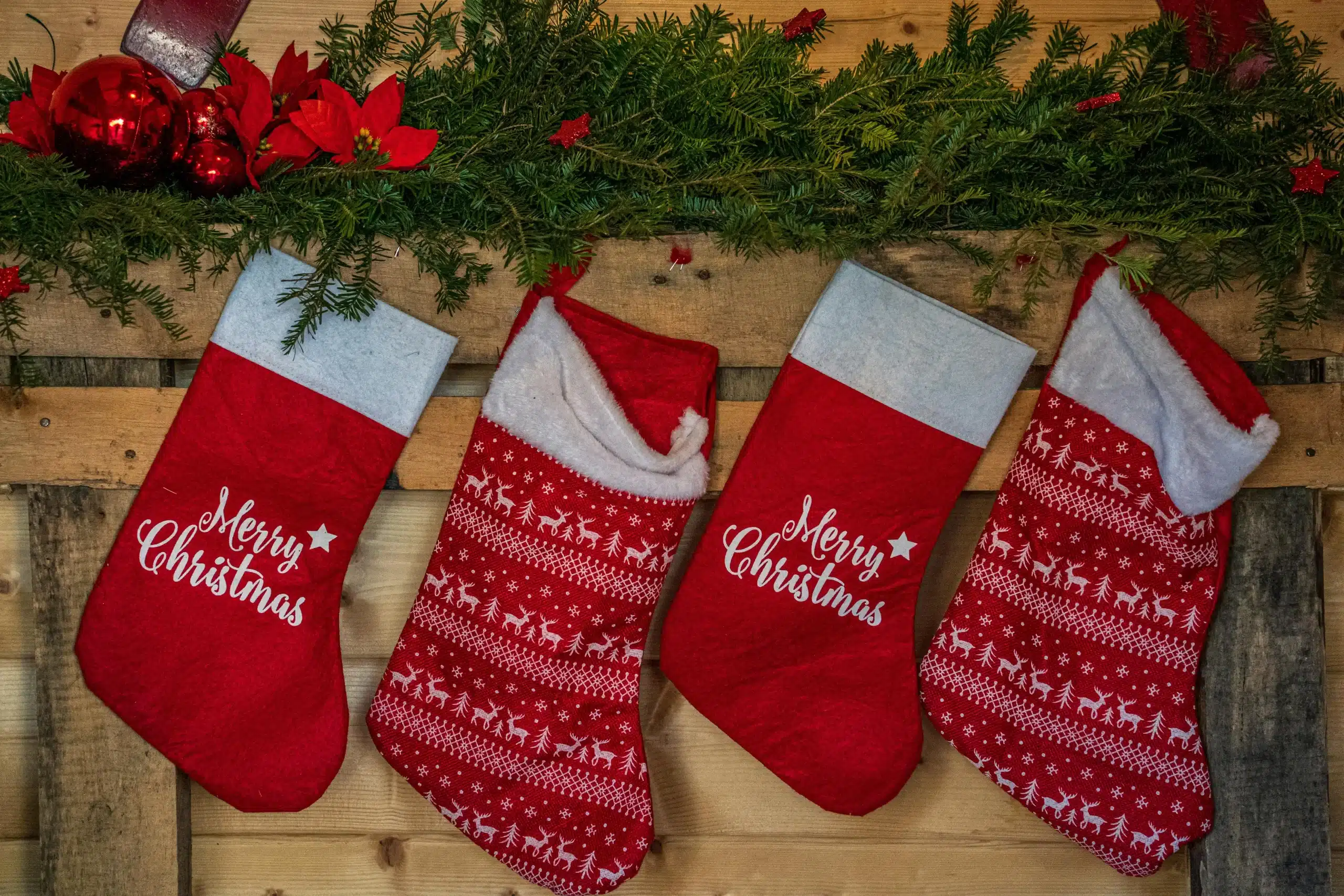 stockings hung for Christmas. Stocking stuffer referral method